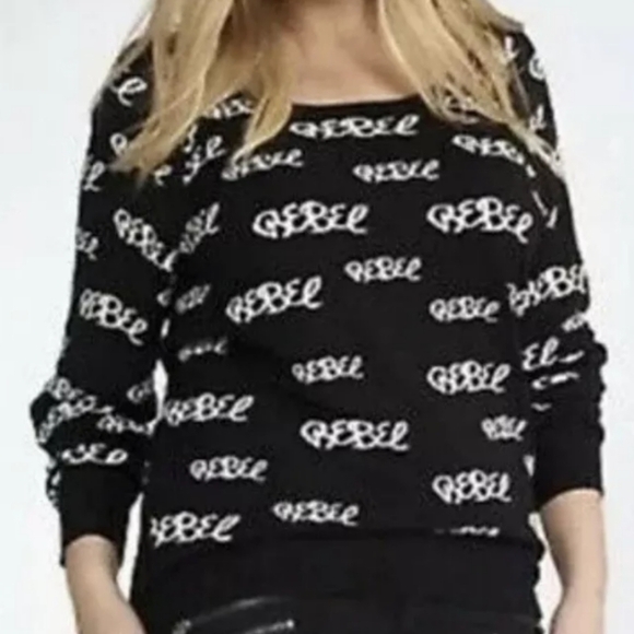 Torrid x Rebel Wilson Black White Spellout Sweater Size 3X - Picture 1 of 7